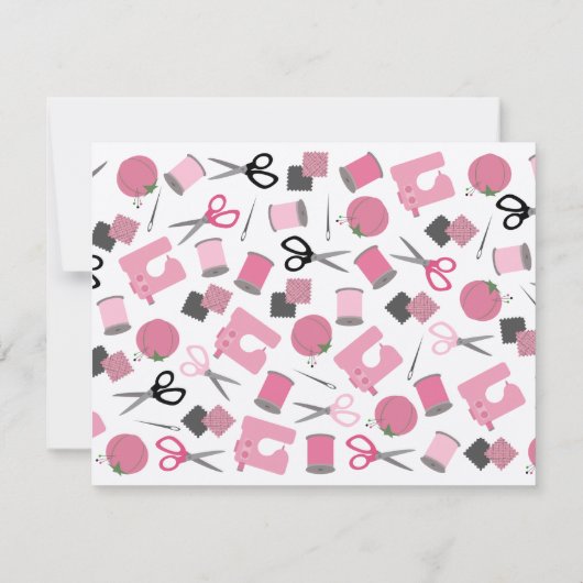 Invitation de la fête de couture rose (Dos)