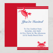 Invitation de la fête de crabfest (Devant / Derrière)
