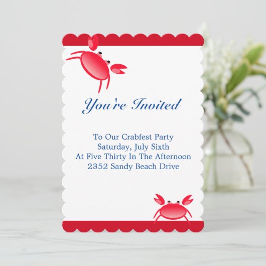 Invitation de la fête de crabfest (Debout devant)