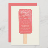Invitation de la fête de cuisine d'été - Popsicle (Devant / Derrière)