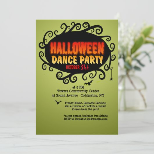 Invitation de la fête de danse d'Halloween (Debout devant)