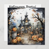 Invitation de la fête de danse d'Halloween (Devant / Derrière)