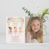 Invitation de la fête de danse rose pour filles (Debout devant)