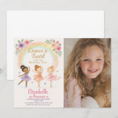 Invitation de la fête de danse rose pour filles (Devant / Derrière)