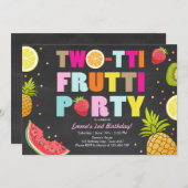 Invitation de la fête de deux tti frutti Tutti fru (Devant / Derrière)