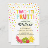 Invitation de la fête de deux tti frutti Tutti fru (Devant / Derrière)