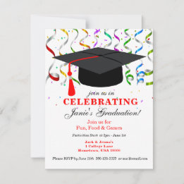 Invitation de la Fête de DIPLÔME avec Casquette no