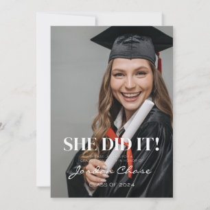 INVITATION DE LA FÊTE DE DIPLÔME ELLE L'A FAIT