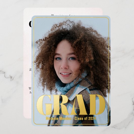 Invitation de la fête de Faire-part et de graduati (Recto/Verso)
