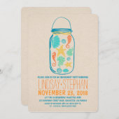 Invitation de la fête de fiançailles de la plage d (Devant / Derrière)