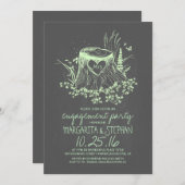 Invitation de la fête de fiançailles du coeur de b (Devant / Derrière)