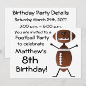Invitation de la fête de football anniversaire (Devant / Derrière)