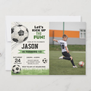 Invitation de la fête de football avec photo