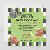 Invitation de la fête de football pour adultes ou  (Devant)