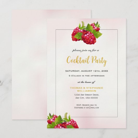 Invitation de la fête de framboise (Devant / Derrière)