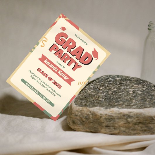 Invitation de la fête de Grad Retro Bold