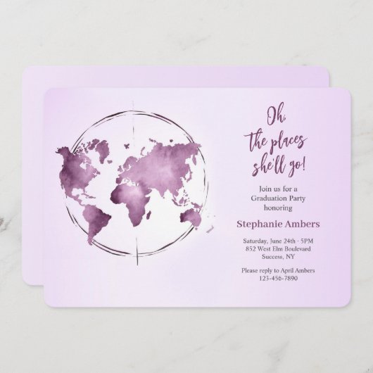 Invitation de la fête de graduation (Devant / Derrière)