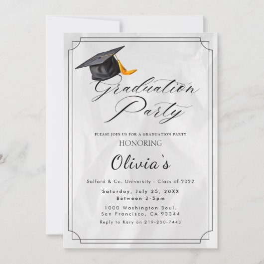 Invitation de la fête de graduation (Devant)