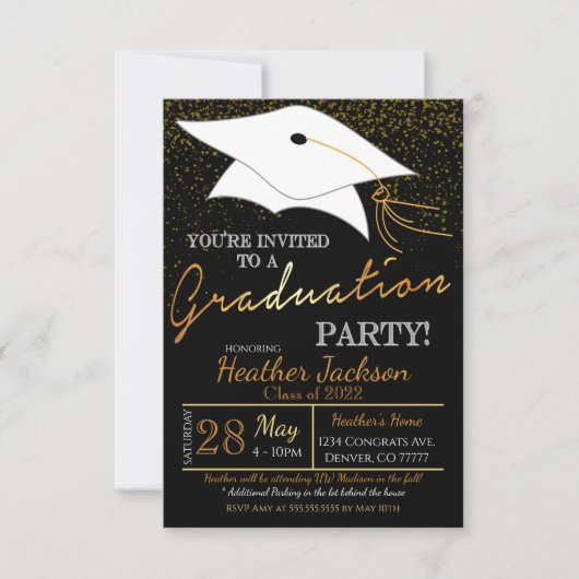 Invitation de la fête de graduation (Devant)