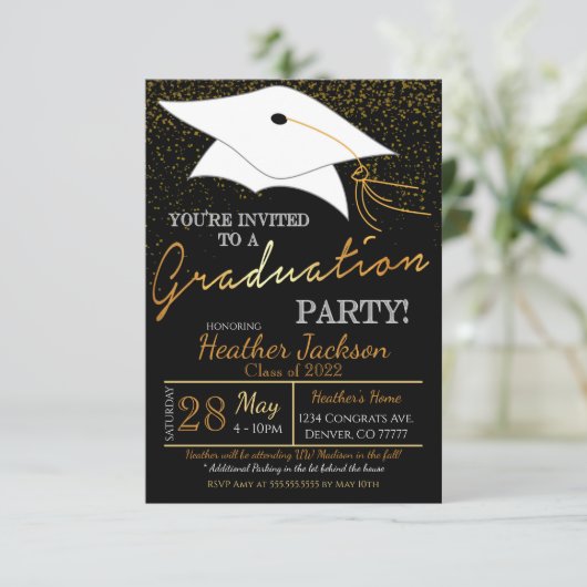 Invitation de la fête de graduation (Debout devant)