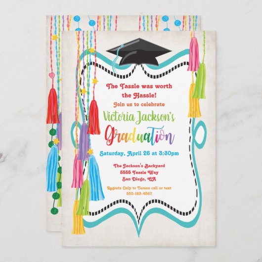 Invitation de la fête de graduation (Devant / Derrière)