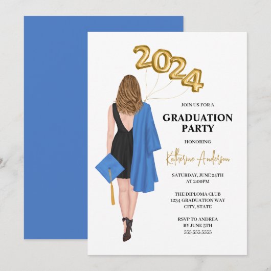 Invitation de la fête de graduation (Devant / Derrière)