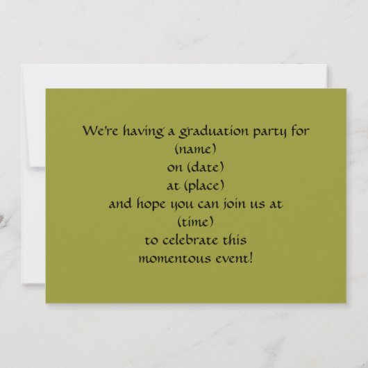 Invitation de la fête de graduation (Dos)