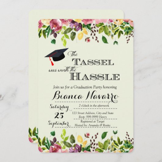 Invitation de la fête de graduation (Devant / Derrière)