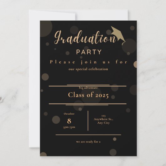 Invitation de la fête de graduation (Devant)