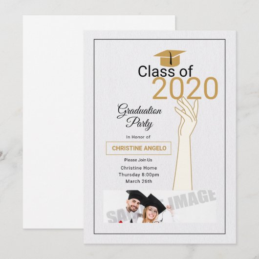 Invitation de la fête de graduation (Devant / Derrière)