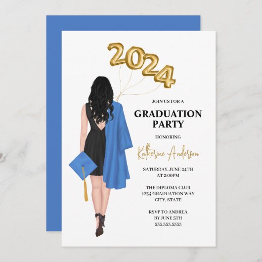 Invitation de la fête de graduation (Devant / Derrière)