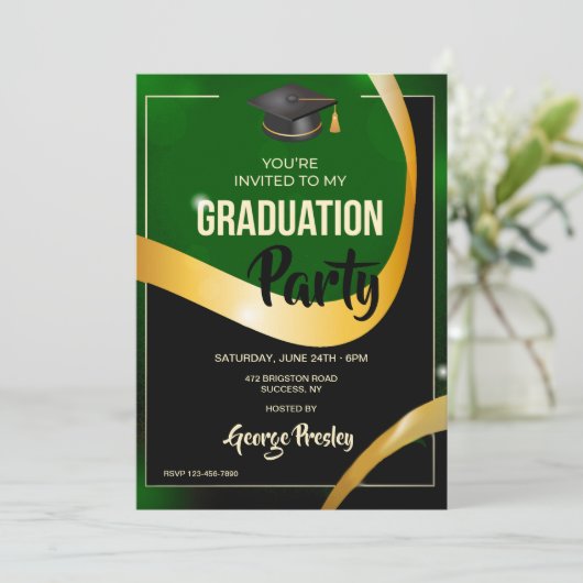 Invitation de la fête de graduation (Debout devant)