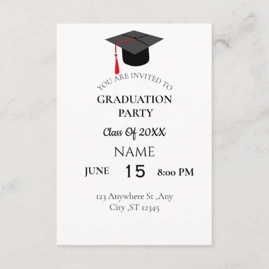 invitation de la fête de graduation (Devant)
