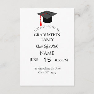 invitation de la fête de graduation