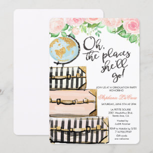 Invitation de la fête de graduation à thème de voy