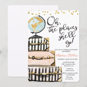 Invitation de la fête de graduation à thème de voy