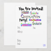Invitation de la fête de graduation amusante et co (Devant / Derrière)