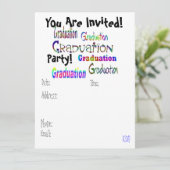 Invitation de la fête de graduation amusante et co (Debout devant)