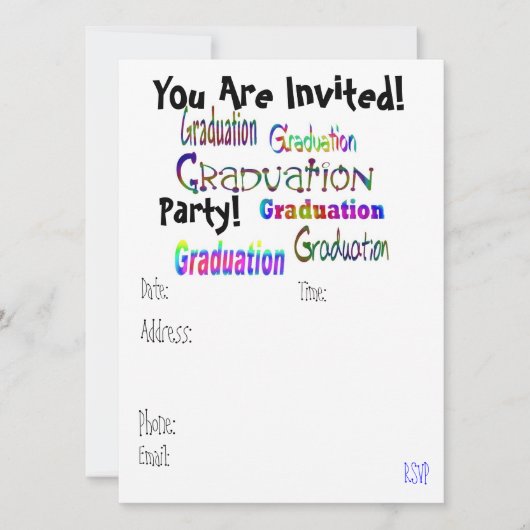 Invitation de la fête de graduation amusante et co (Devant)