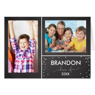 Invitation de la fête de graduation Black Chalkboa