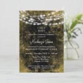 Invitation de la fête de graduation Black Gold Lig (Debout devant)