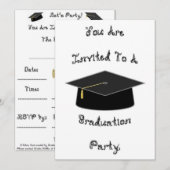 Invitation de la fête de graduation Black School C (Devant / Derrière)