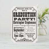 Invitation de la fête de graduation blanche de pay (Debout devant)