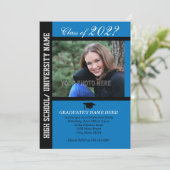Invitation de la fête de graduation-Blue-2 (Debout devant)