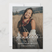 Invitation de la fête de graduation Boho avec phot (Devant)