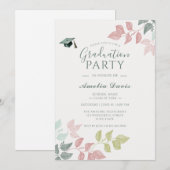 Invitation de la fête de graduation botanique élég (Devant / Derrière)