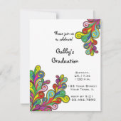 Invitation de la fête de graduation Color Waves (Devant)