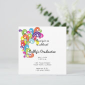 Invitation de la fête de graduation colorée (Debout devant)