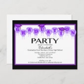 Invitation de la fête de graduation de ballon Casq (Devant / Derrière)