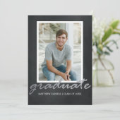 Invitation de la fête de graduation de cadre photo (Debout devant)